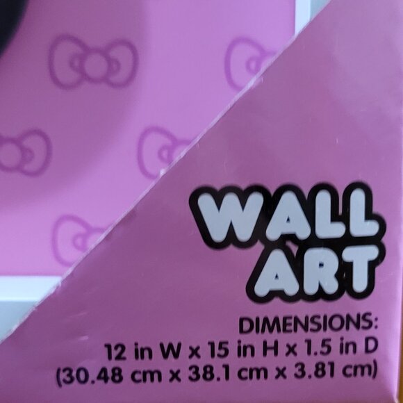 Sanrio Hello Kitty Frame Pink W/ Wood Wall Art 12” X 15” Room Decor Gift - Picture 9 of 9